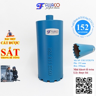 Mũi khoan rút lõi bê tông phi 152 x 350  mm - FUJACO khoét lỗ khoan cắt bê tông cốt thép FJC152X350 giá rẻ nhất