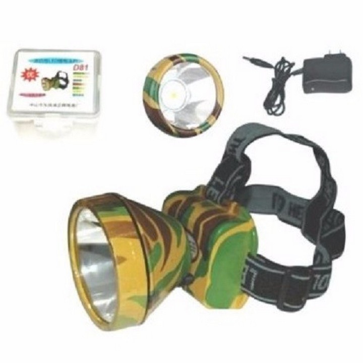 Combo 2 Đèn pin đeo đầu siêu sáng sạc điện- đèn pin đội đầu rằn ri soi ếch