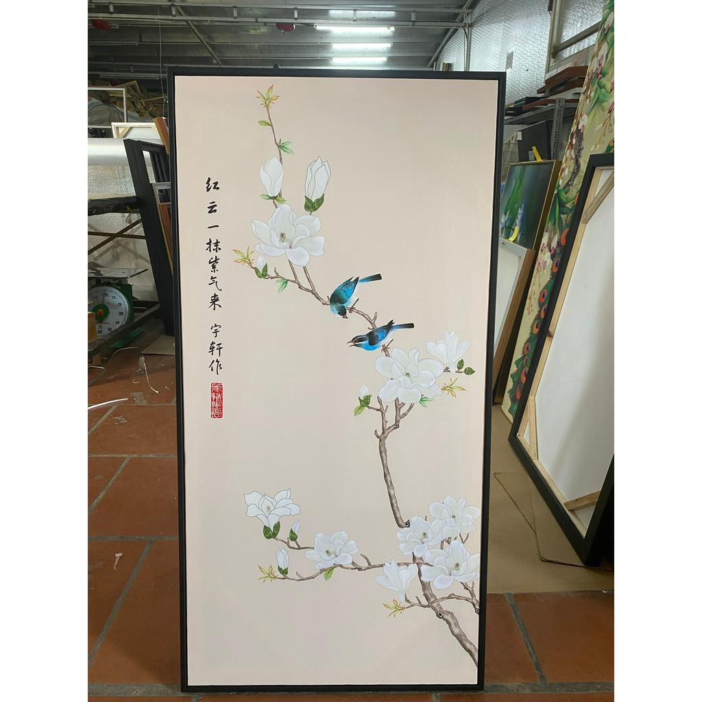 Tranh treo tường hoa sen  nền cổ , treo phòng khách , phòng thờ, phòng trà,....