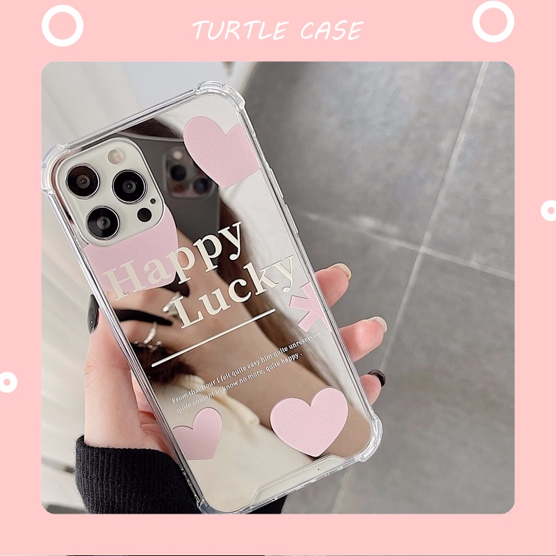 Ốp lưng iphone ốp Điện Thoại Mặt Gương In Hình Trái Tim Cho iPhone 14 13 12 11 PROMAX XS XR XSMAX SE2020 6