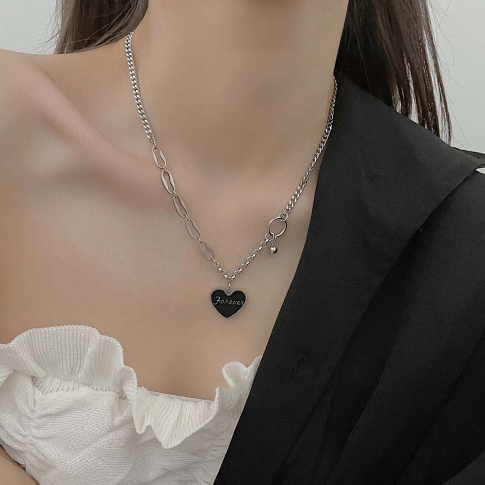 Vòng cổ hợp kim mặt hình trái tim phong cách Hàn Quốc thời trang cho nữ