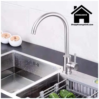 Vòi rửa bát nóng lạnh tròn inox sus304