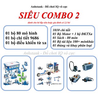 Siêu Phẩm Technic Education, Combo 9686 + 80 mô hình +  Điều Khiển Từ Xa - 1010 chi tiết - 03 Motor , BH 1:1 2tháng