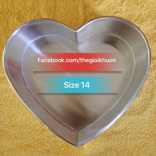Khuôn Tim Đế Liền size 14cm