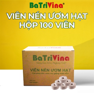 Hộp 100 Viên Nén Xơ Dừa - Viên Nén Ươm Hạt kích hạt nảy mầm, dùng trồng rau thủy canh, thay thế bầu ươm truyền thống