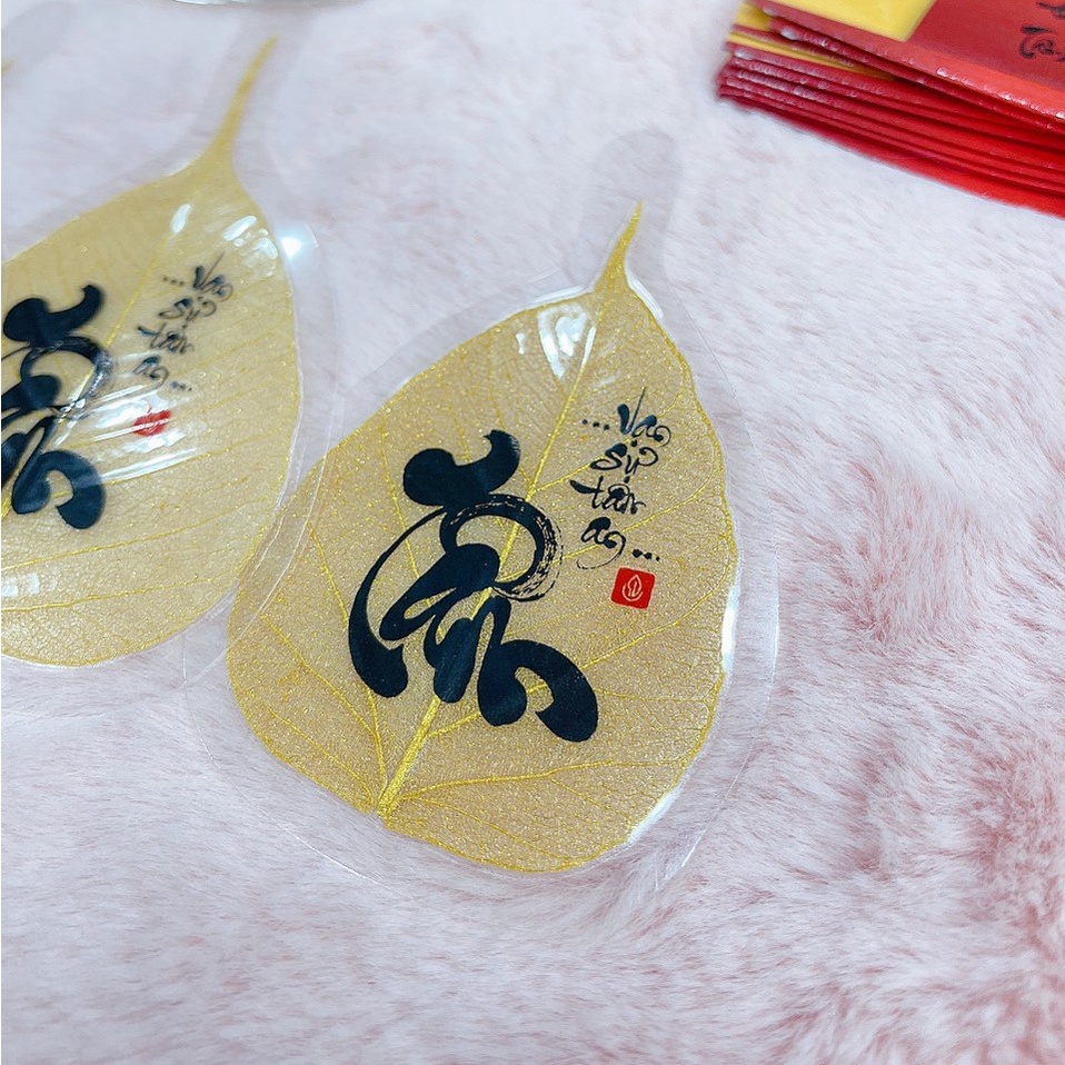 Lá bồ đề - Lá mạ vàng, size bé, phù hợp để trong ốp điện thoại, trong ví mang theo bên mình