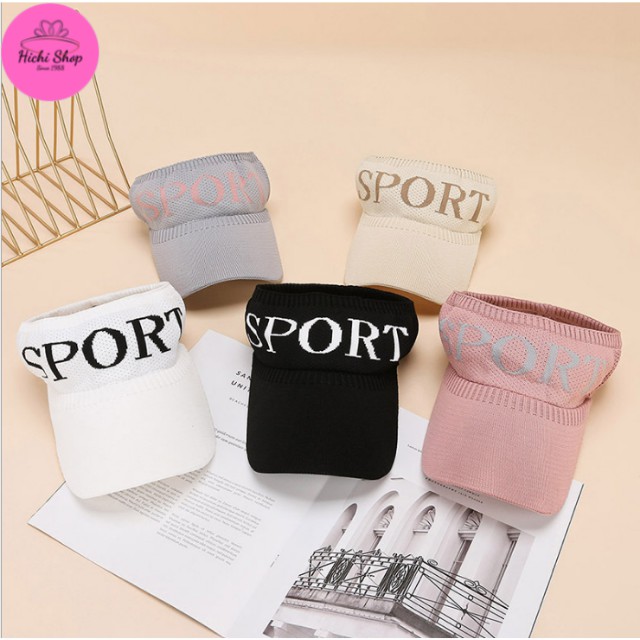 Mũ lưỡi trai nửa đầu cho nữ, mũ phớt, nón nửa đầu kết len Sport cá tính cho nữ Hichi shop