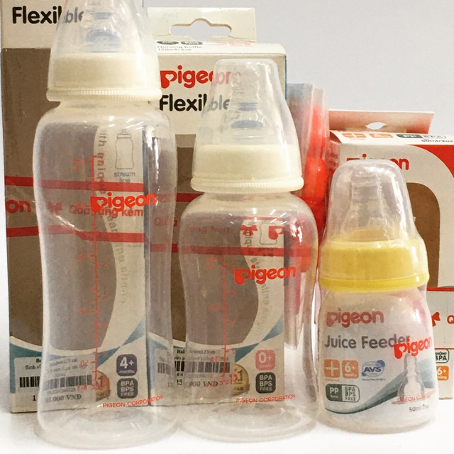 Bình sữa Pigeon Nhật Nhựa PP An Toàn Cho Bé 60ML ,150ML, 250ML