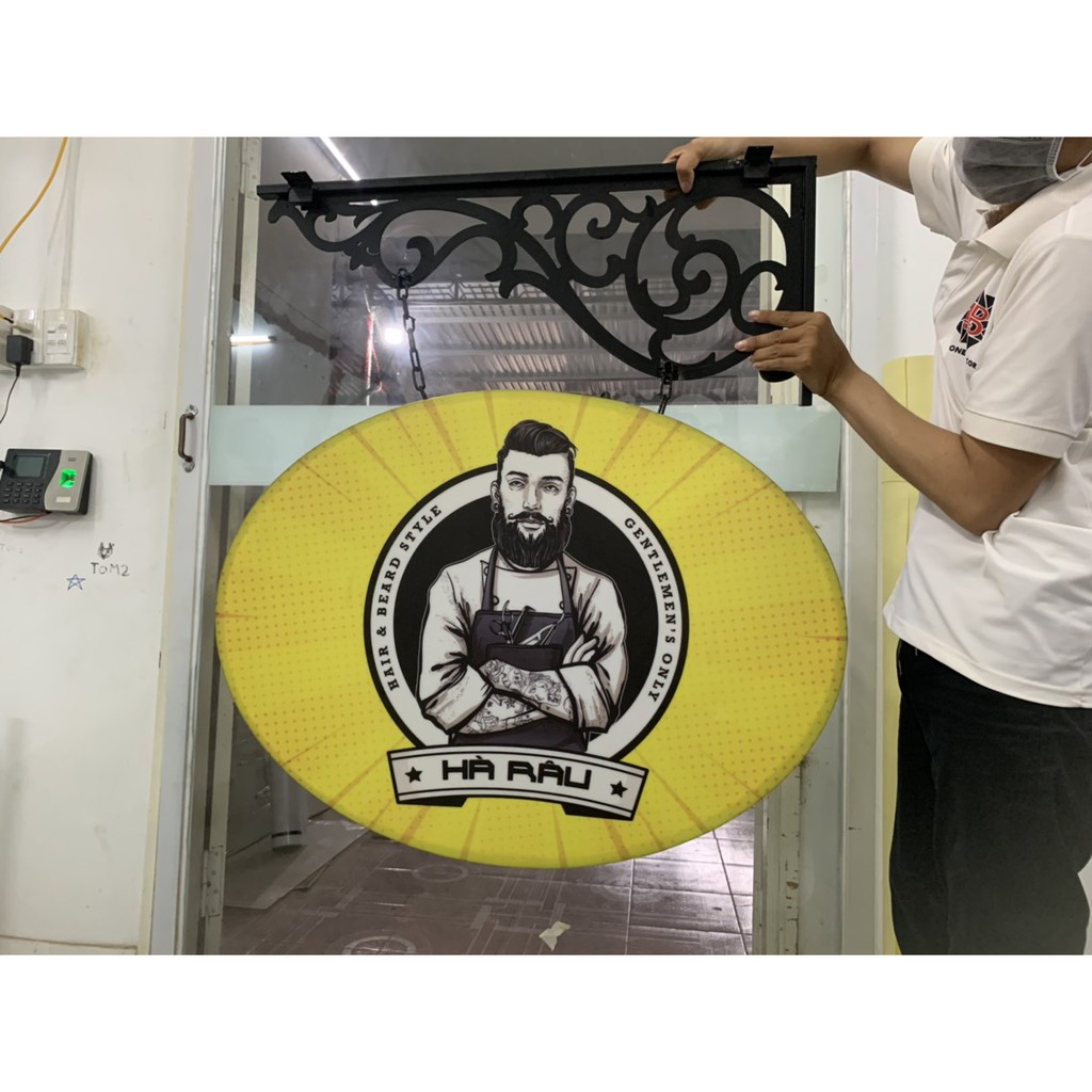 Hộp Đèn Elip kèm thanh họa tiết