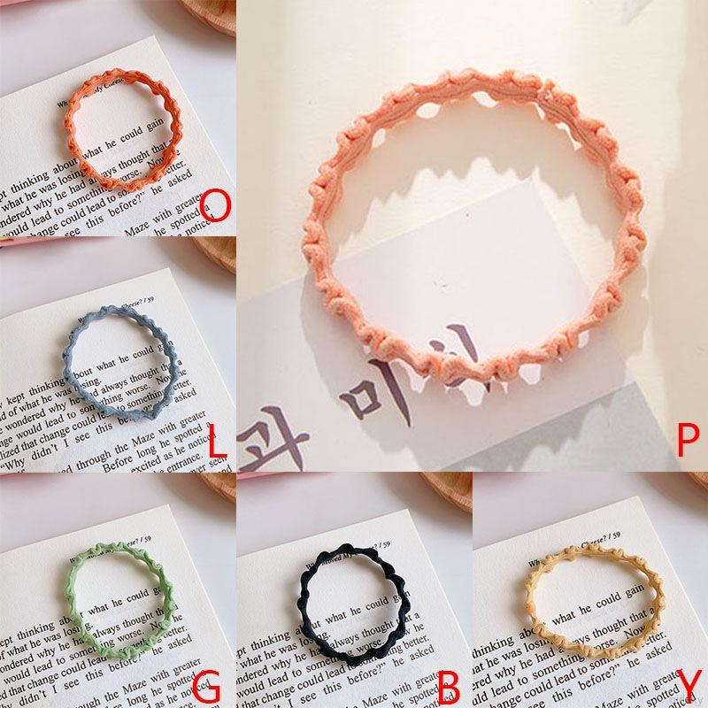 Dây Buộc Tóc Gợn Sóng Co Giãn Màu Kẹo Ngọt Phong Cách Hàn Quốc