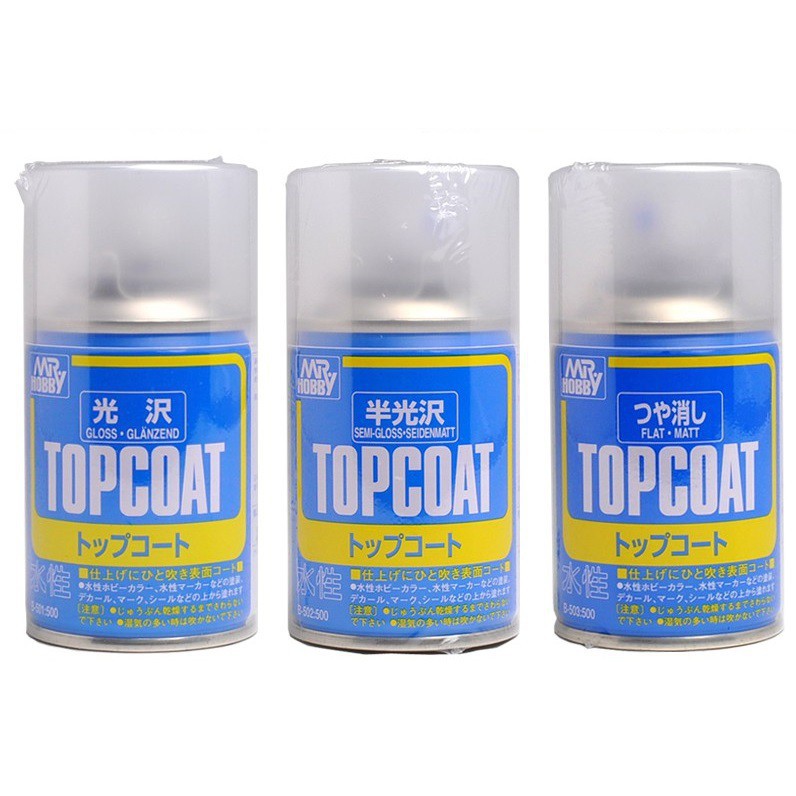 Bình Xịt Topcoat Bóng Mờ - Sơn Phủ Mr.Hobby Topcoat Flat (Mờ) B503 - Semi Glos B502- Gloss (Bóng) B501 88ml