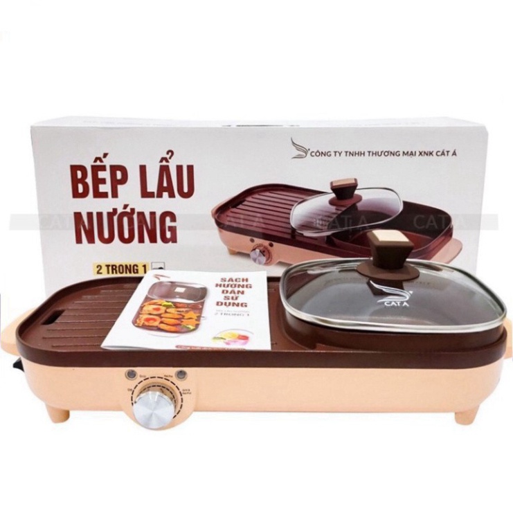 Bếp lẩu nướng đa năng [Sẵn Hàng] nồi lẩu nướng 2 trong 1 công suất cao 1500W phù hợp 5-6 người dùng_Vimart