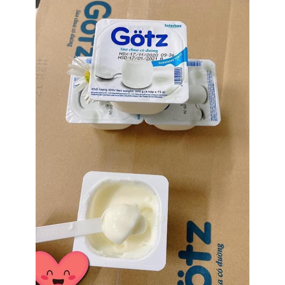 Sỉ thùng sữa chua trắng Gotz 48 hộp x 75gr date luôn mới