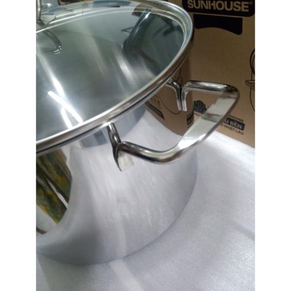 NỒI LUỘC GÀ INOX 3 ĐÁY SUNHOUSE size 28,30,32,NỒI HT COOK 1 đáy SIZE 28,32cm hàng chính hãng giá tốt