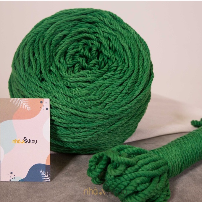 500 gram Dây thừng màu XANH LÁ CÂY macrame 5mm 3 xoắn
