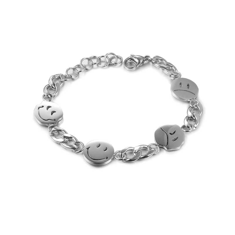 Vòng Tay Kim Loại Mặt Cười Phong Cách Hàn Quốc