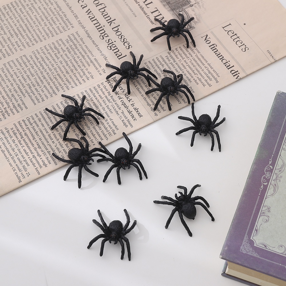 10 Con Nhện Giả Bằng Nhựa Dùng Trang Trí Halloween