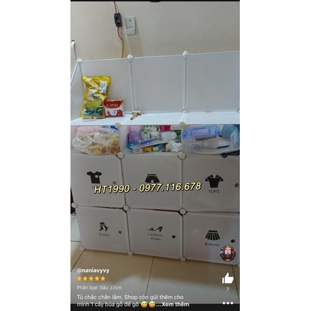 Tủ nhựa đựng quần áo LẮP GHÉP ĐA NĂNG ĐỂ ĐỒ CHO BÉ  6 Ô TO + 3 Ô NHỎ + 3 KỆ GÓC GIÁ RẺ