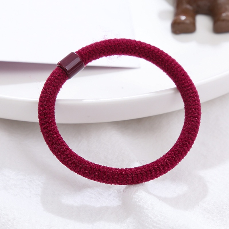 Dây Buộc Tóc Cao Su Co Giãn Màu Trơn Đơn Giản Cho Nữ