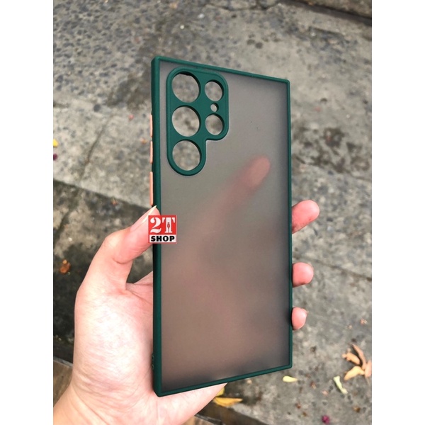 ỐP LƯNG CHỐNG SỐC GALAXY S22/ S22 PLUS/ S22 ULTRA LƯNG MECA ĐEN NHÁM, VIỀN MÀU CAO SU