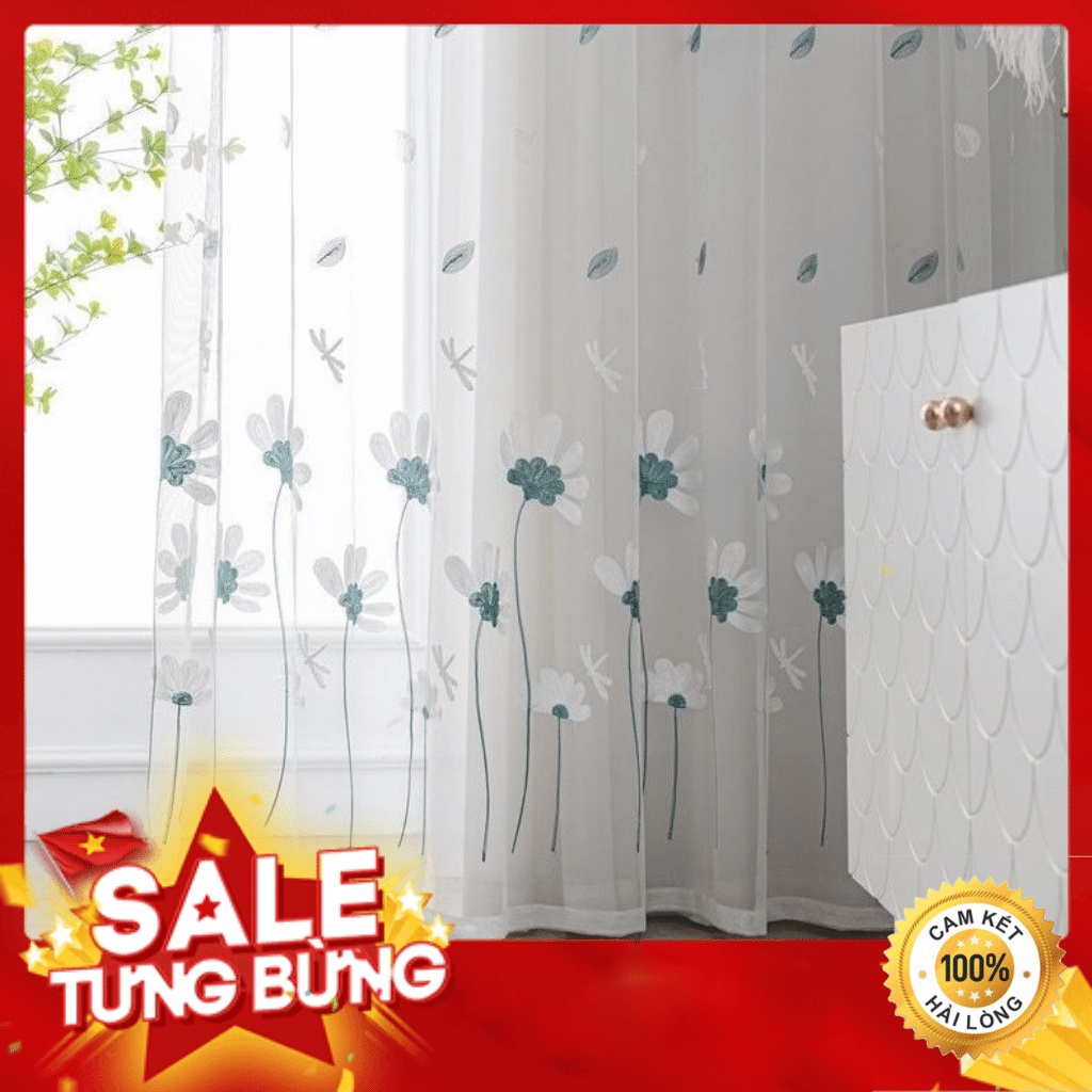 Rèm voan thêu trang trí, rèm voan trắng dán tường, dán cửa, decor cửa sổ cửa chính phòng ngủ, phòng khách REMODE