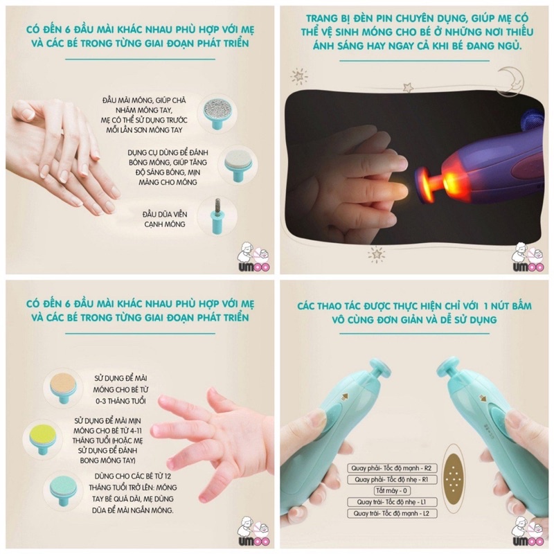 BỘ MÀI DŨA MÓNG TAY MÓNG CHÂN CHO BÉ HÀNG CHÍNH HÃNG