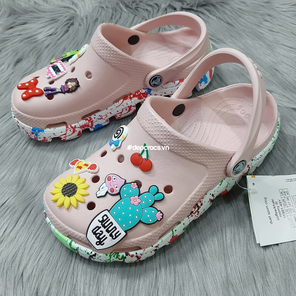 [Hàng xịn cao cấp] Bảng màu 2- Dép sục cross duet sport vẩy sơn nam nữ, dép cross camo đế loang - Cross house | BigBuy360 - bigbuy360.vn