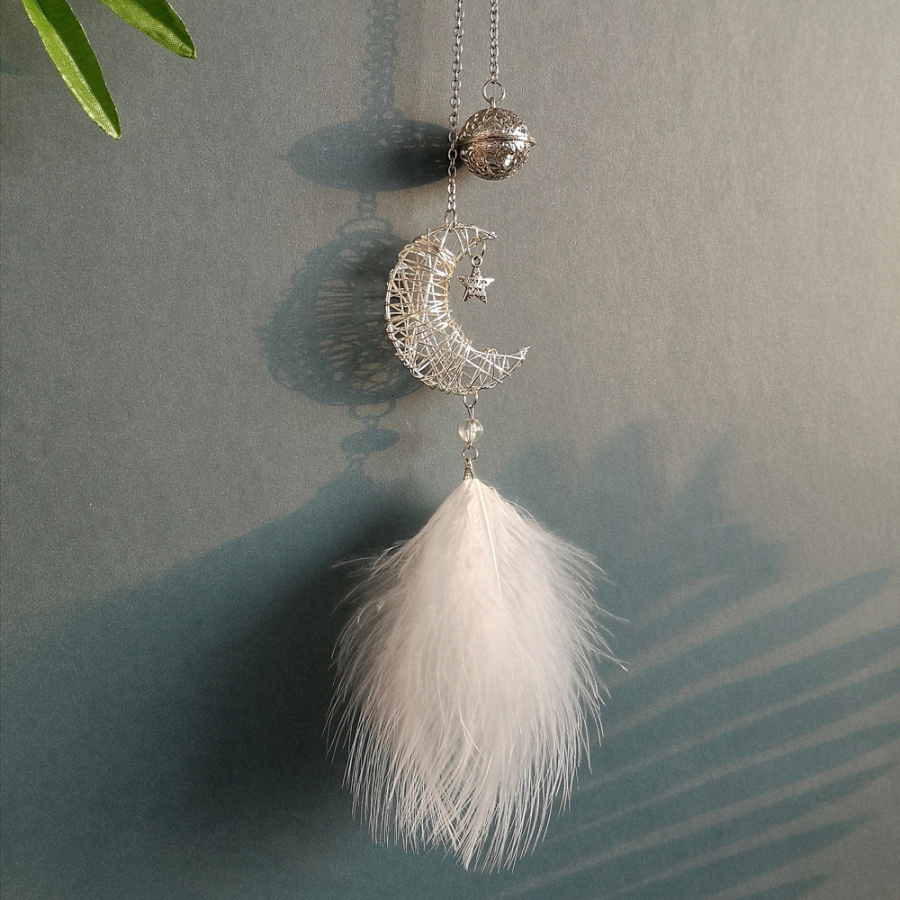 Dreamcatcher Phối Lông Vũ Dễ Thương Treo Trang Trí Xe Hơi