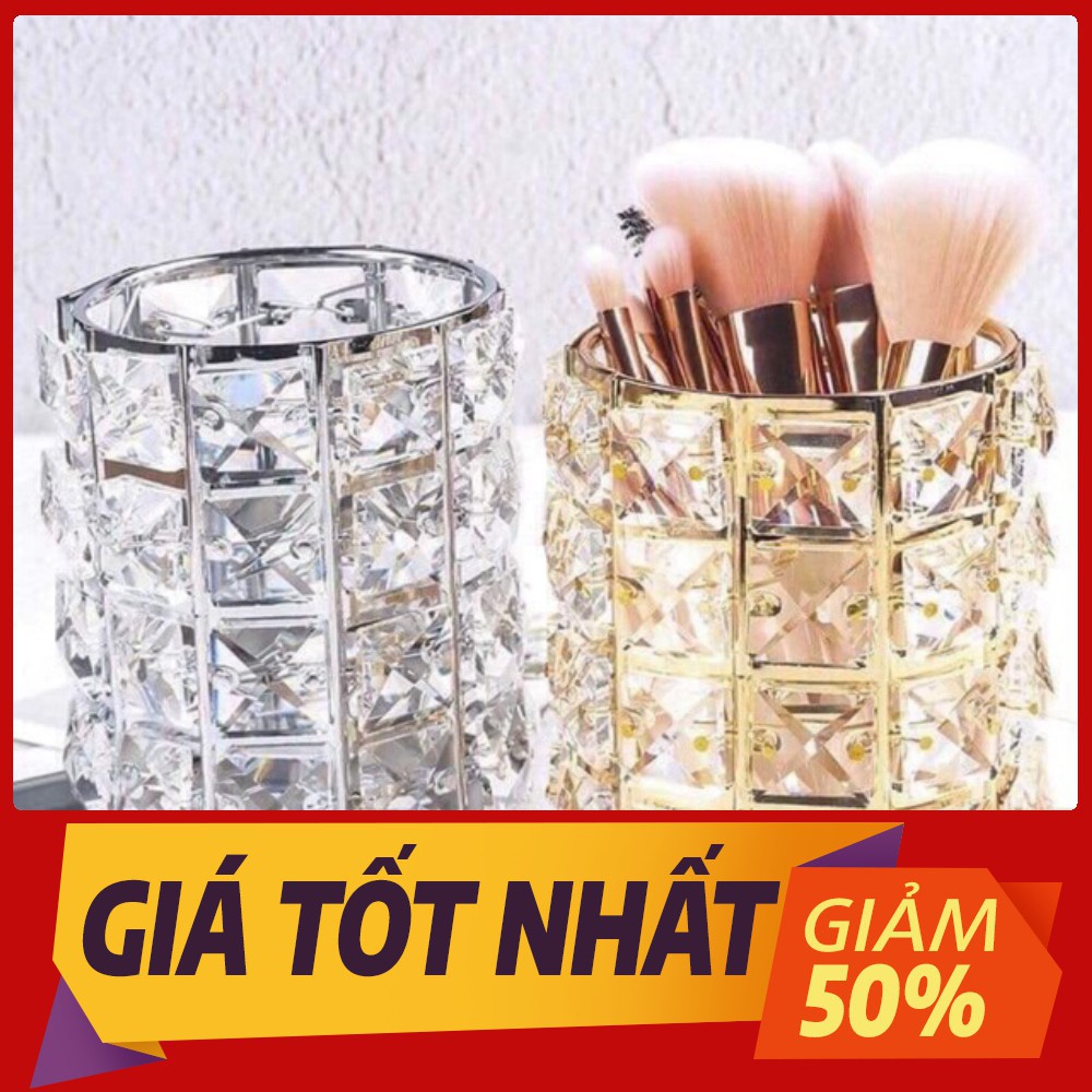 [Sale toàn shop] Lọ đựng cọ trang điểm pha lê