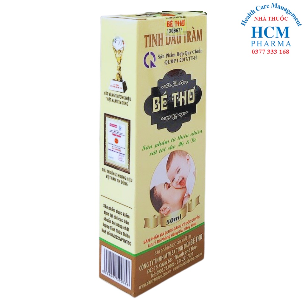 Tinh dầu tràm Huế nguyên chất cho Bé Thơ trẻ sơ sinh 50ml có tem chống hàng giả của nhà sản xuất HCM15