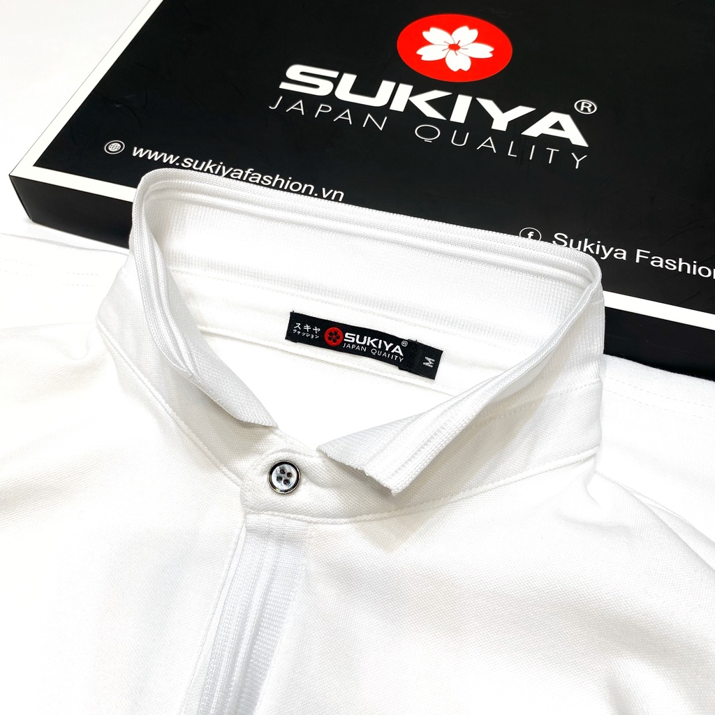 Áo Polo nam SUKIYA cổ bẻ nẹp dấu cúc hàng cao cấp AT06