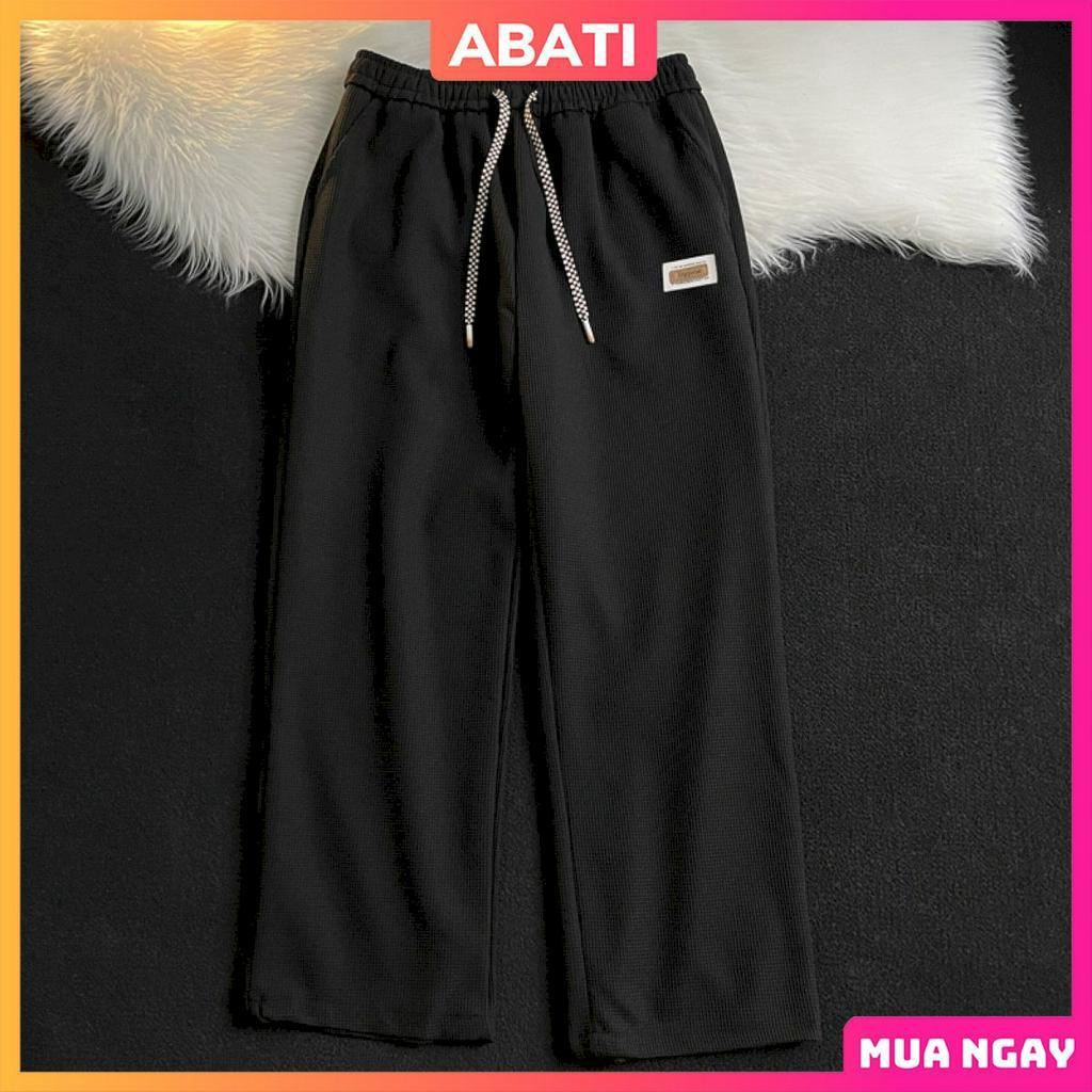 Quần ống suông nam nữ form rộng baggy đẹp hàn quốc ABATI Quần ống rộng vải tổ ong dày dặn thoáng mát đi học QN04
