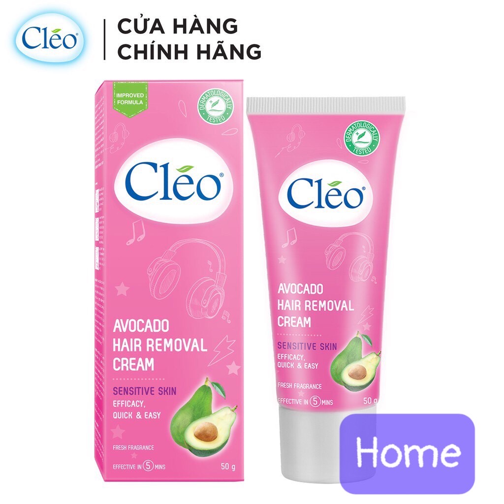 Kem Tẩy Lông Cho Da Nhạy Cảm Cleo Avocado Hair Removal Cream Sensitive Skin 50g