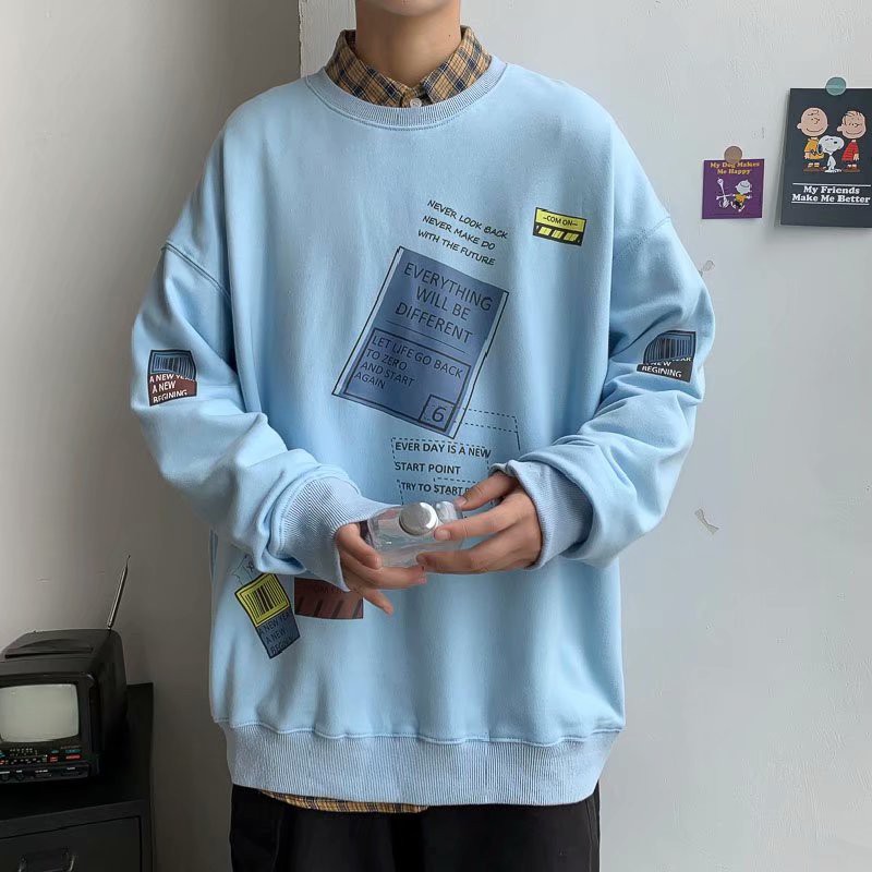 Áo Thun Dáng Rộng Tay Dài In Họa Tiết Thời Trang Sành Điệu Cho Nam | BigBuy360 - bigbuy360.vn