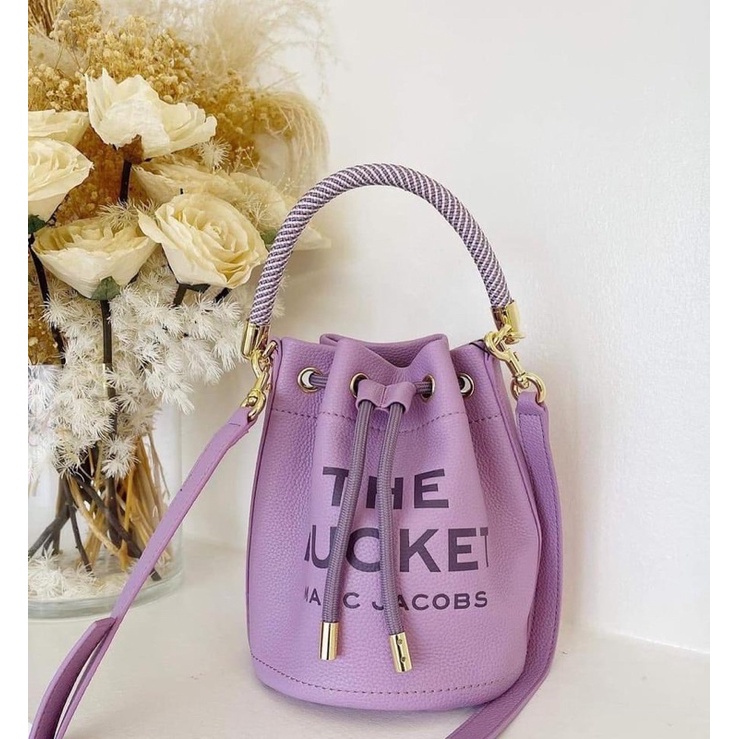 TNS-Túi bucket rút dây siêu  Marcie leather bucket bag--tone tím lavender cá tính trendy