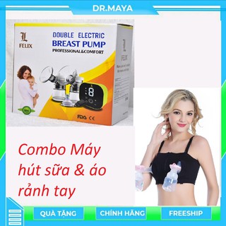 Combo áo rảnh tay và Máy hút sữa điện đôi #real bubee