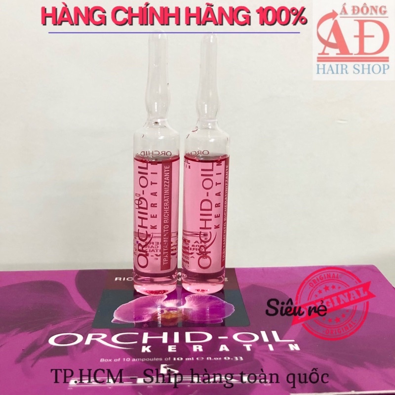 [+Tặng mũ trùm] COMBO 2 ỐNG TINH CHẤT KERATIN PHỤC HỒI TÓC HƯ TỔN KLERAL ORCHID OIL ITALY 10ML*2