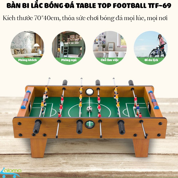 Đồ chơi bàn bi lắc bóng đá kích thước 70x40cm Table Top Football TTF-69 bằng gỗ