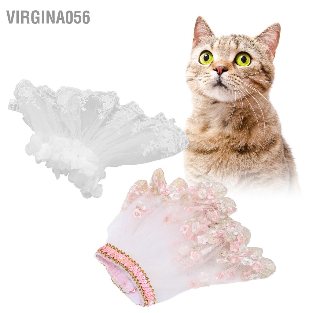 Có thể bán buôn Thú cưng Áo choàng ren Mèo Con chó Váy cưới kỳ nghỉ cho Tiệc Sinh nhật Halloween Virgina056 Hàng giao ngay