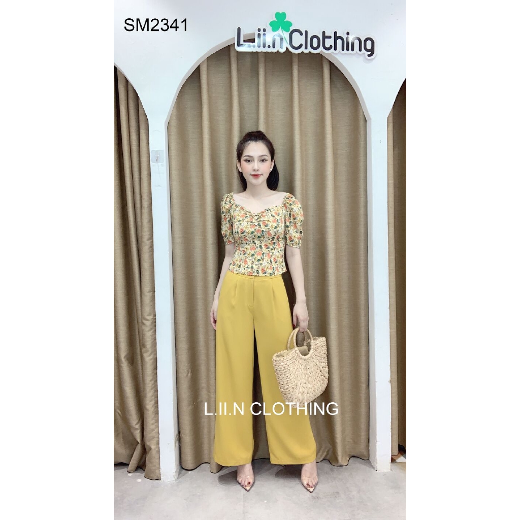 Quần Suông Basic Liin clothing Thiết Kế Ống Quần Tôn Dáng Màu Vàng Q3091