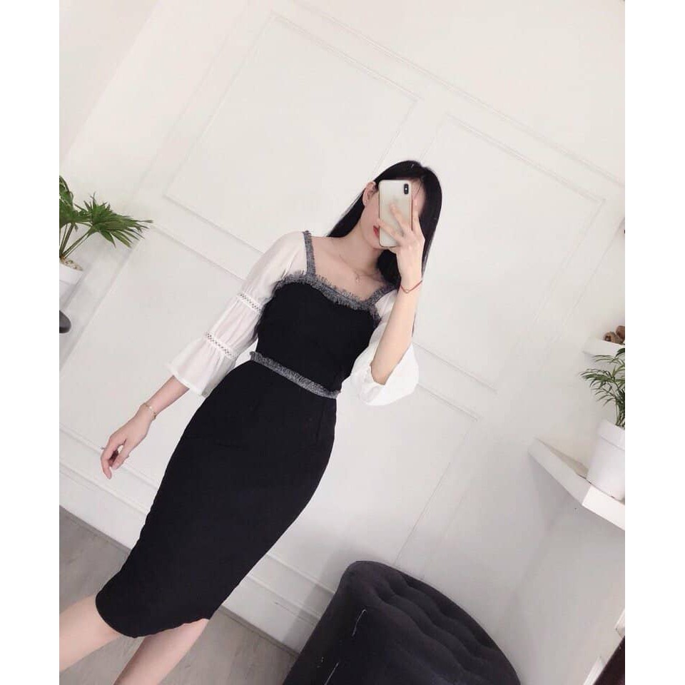 Đầm công sở tay phồng thanh lịch Ninna Dress kèm ảnh thật | BigBuy360 - bigbuy360.vn
