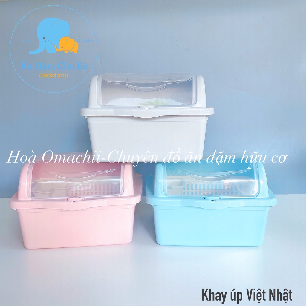 Khay Úp Chén Bát Có Ống Cắm Đũa Và Nắp Đậy Tiện Lợi Hàng Việt Nhật