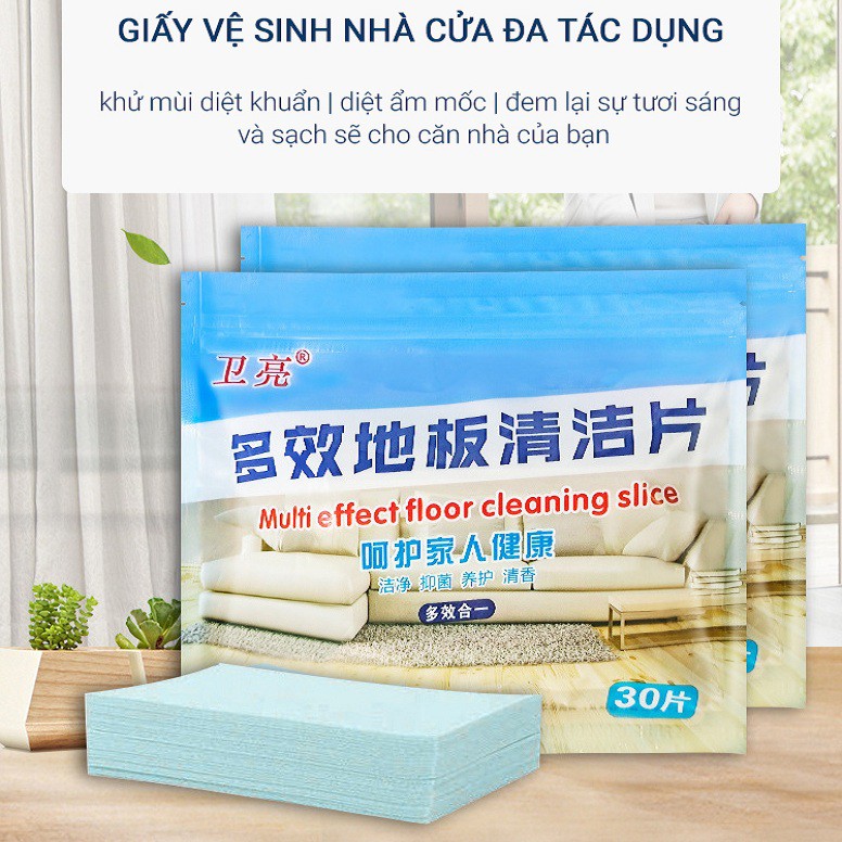 GIẤY LAU SÀN TAN TRONG NƯỚC (GÓI 32 MIẾNG)