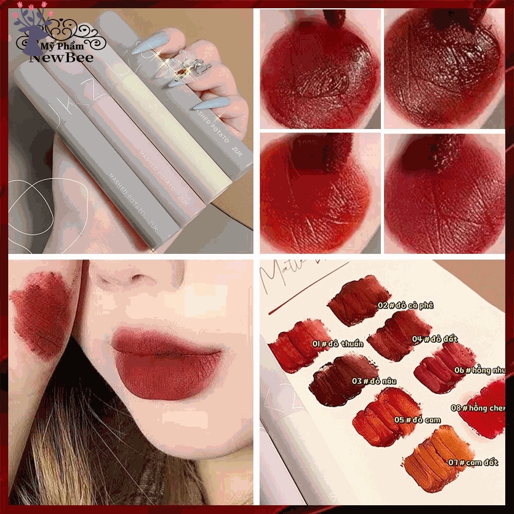 [Hàng mới về] Son Kem Lì Mịn Mượt Như Nhung Trang Điểm Môi Giá Rẻ