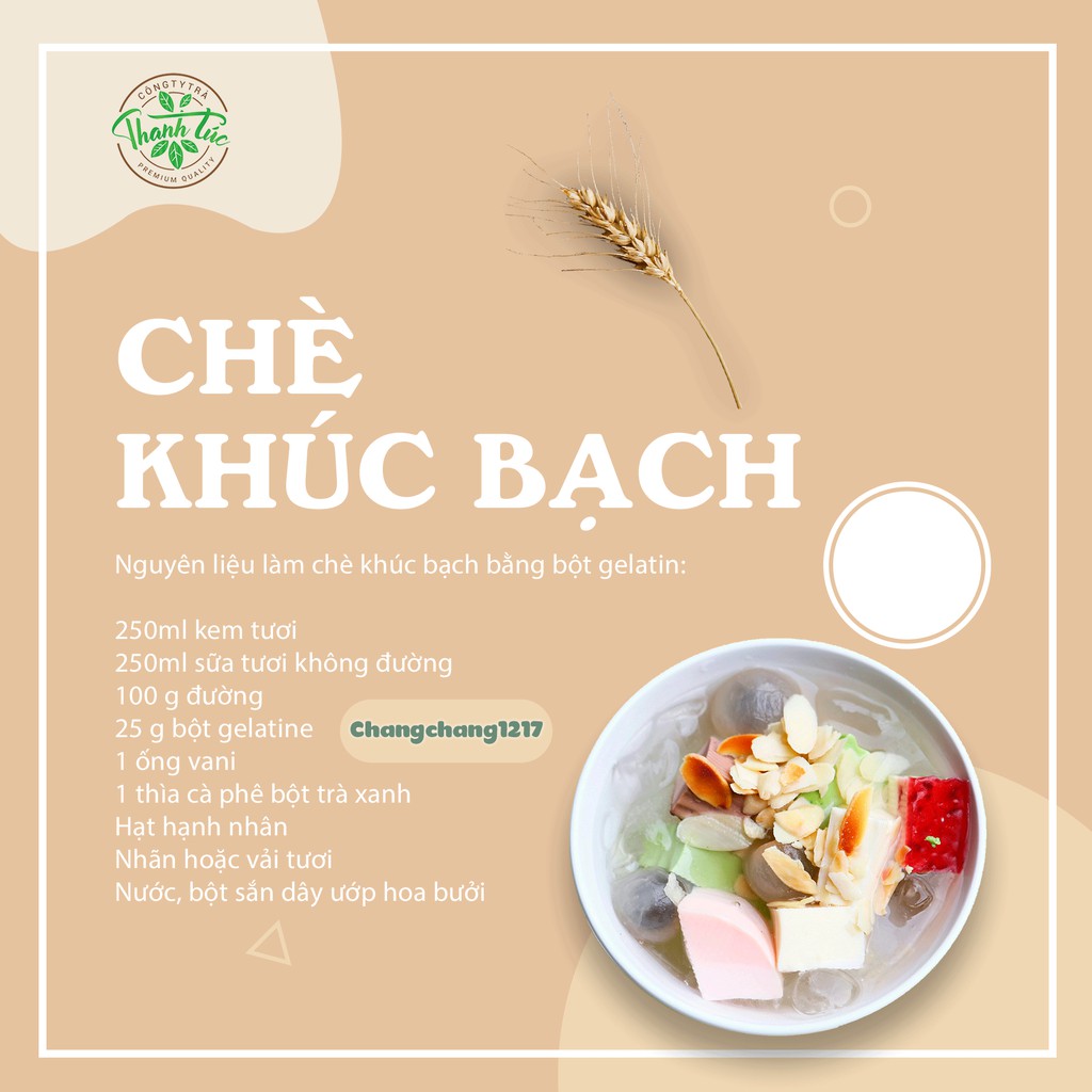 Bột Gelatin Làm Khúc Bạch Gói 500g &amp; 1kg