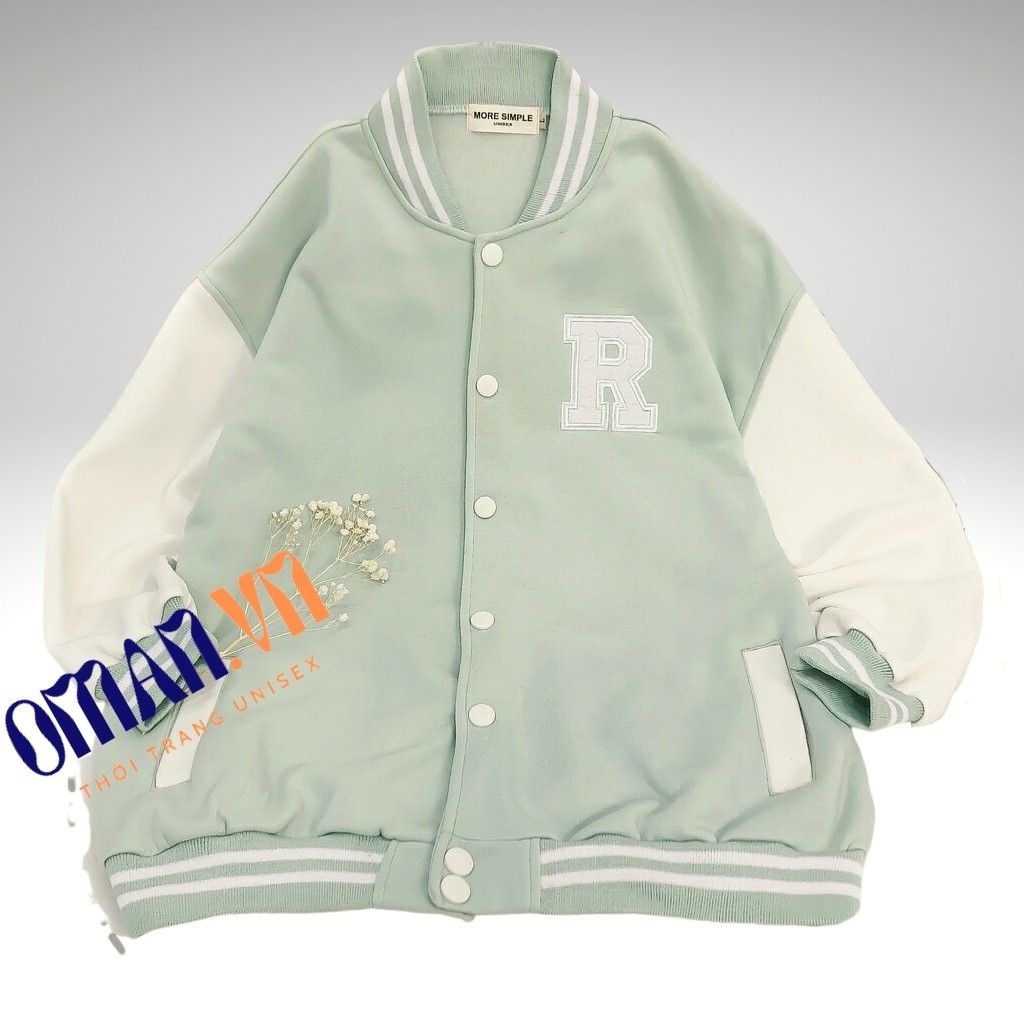Áo khoác nỉ Cardigan R form rộng Unisex Oman