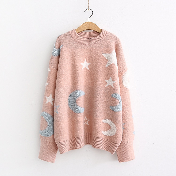 Áo Len Nữ Dáng Rộng Sweater Cổ Tròn Dài Tay Phong Cách HQ K28