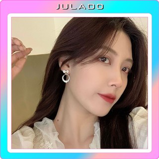 Khuyên tai nơ cá tính đơn giản đẹp xinh thời trang Hàn Quốc JULADO HT09