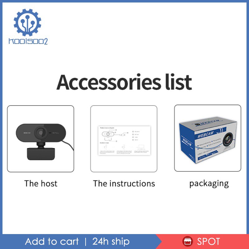 Webcam Koolsoo2 1080P HD Tự Động Lấy Nét Có Micro Mới