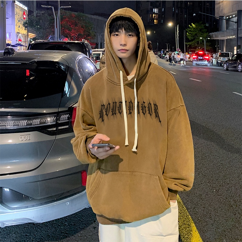 Ifnicefuture The new online Áo Khoác hoodie Tay Dài Dáng Rộng In Họa Tiết vintage Thời Trang Thường Ngày Cho Nam